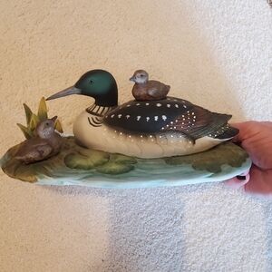 Common Loon with chick's. By Andrea by Sadek. 1987 # 7841. Vintage rare